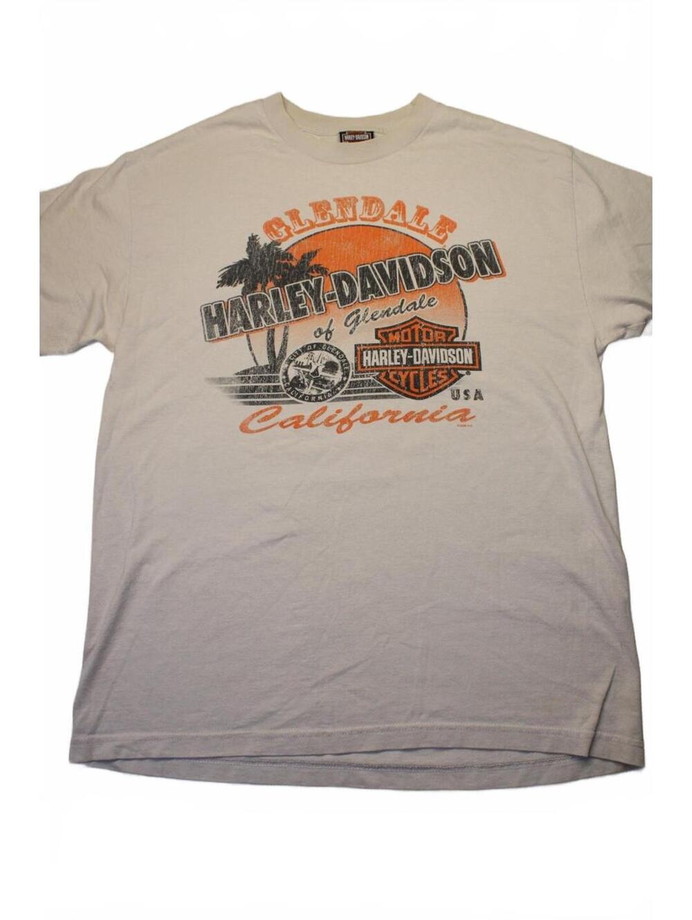 Vintage Harley Davidson Shirt Glendale California Biker Graphic Tee Men's L